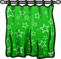 Green curtains with stars