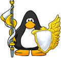 The Gold Staff and Shield on a player card.