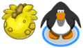 The Yellow Stegosaurus Puffle Egg in-game.