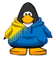 The Blue Blend Hoodie on a player card.