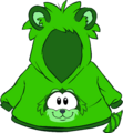 Green Raccoon Hoodie After finding the Raccoon Puffle in the Puffle Wild.