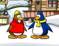 An Old Blue penguin from Comics talking to his friend in Mission 6.