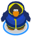 The Blue Fade Hoodie in game.