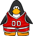 The Red Basketball Jersey on a player card.