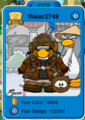Brown puffle on a penguin's player card.