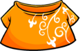 Orange T-shirt with growing flowers