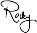 Rocky's signature.