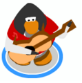 A penguin playing the Acoustic Guitar while wearing this shirt.