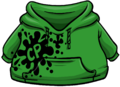 Green Hoodie with CP splatter