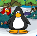A penguin wearing the Safari Park Background.