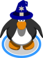 The Blizzard Wizard Hat in-game.