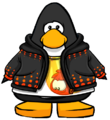 The Puffle Flame Hoodie on a player.