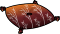 Orange pillow with plants