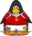 The Red Soccer Jersey on a player card.