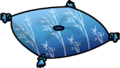 Blue pillow with plants