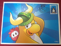 The Green Viking Helmet postcard containing the code
