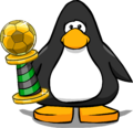 The 2014 Penguin Cup Green on a player card.