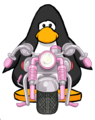 The Pink Motorbike on a player card.