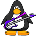 The Purple Electric Bass on a player card.