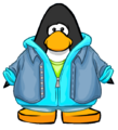 The Seaside Denim Jacket and Hoodie on a player card.