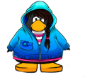 The Ocean Blue Hoodie on a player card.