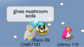 Chill57181 giving an unconscious Mario Rk Mushroom Soda
