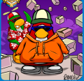 The background on a penguin's player card. Note: there is no pin blocking his face.