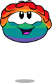 A Rainbow Puffle jumping.