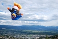 Shadow Guy skydiving.