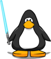 The Blue Lightsaber on a player card.