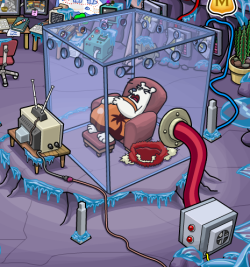 The ultiamte result: Herbert encased in a deluxe icebox. Did you notice that Klutzy escaped?
