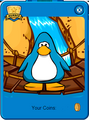 A penguin wearing the Adventure Background.