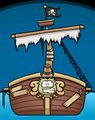 The damaged Migrator approaching Club Penguin (February 8, 2007).