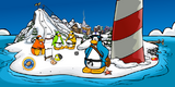 The volcano in the Club Penguin Main Page.