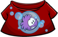 Red T-shirt with a Purple Puffle