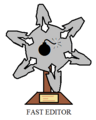 For being a fast editor, given by LM96.