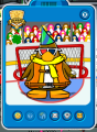 A penguin wearing the pin.