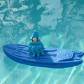 Squidzoid riding on a boat.