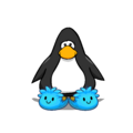The Blue Puffle Slippers on a player card.