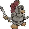 A knight holding the Thunder Blade in Issue #341 of the Club Penguin Times.