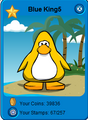 The background on a penguin's player card.