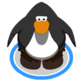 The Dark Brown Fuzzy Boots in-game.