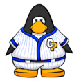 The Blue Baseball Uniform on a player card.
