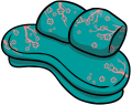 Aqua Flowers Couch