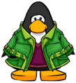 The Green Peacoat on a player card.