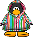 The Pink Striped Raincoat on a player card.
