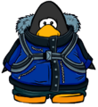 The Blue Expedition Jacket on a player.