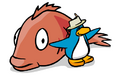 A mullet caught by a penguin. Note the size of the fish.