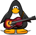 The Acoustic Sunburst Guitar on a player card.