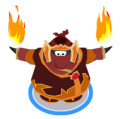 Dancing with the Fire Suit in-game.